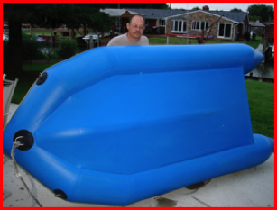 Blue inflatble AFTER  use of SEA GLOW™ and SILKENSEAL™